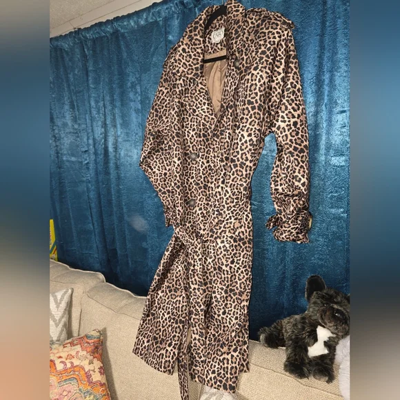 Cato Leopard Print Trench Coat - Picture 1 of 10